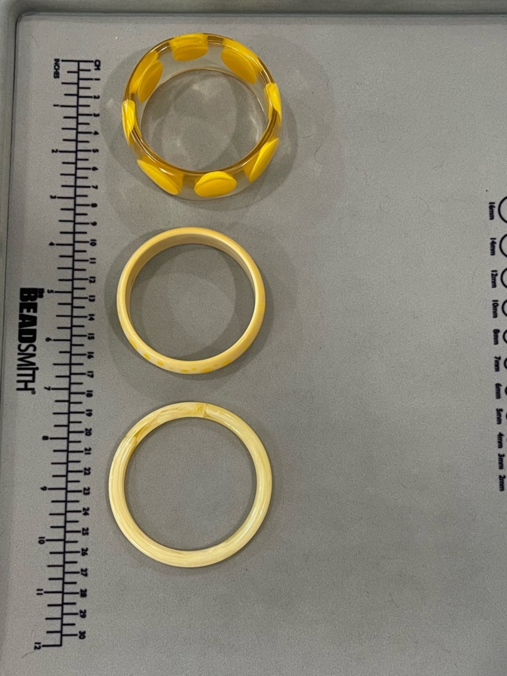 Yellow Resin Bangle Bracelet Set - Trio - Picture 8 of 8
